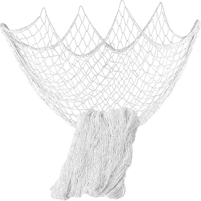 Rosoz Nature Fish Net Wall Decoration with Shells, Ocean Themed Wall Hangings Fishing Net Party