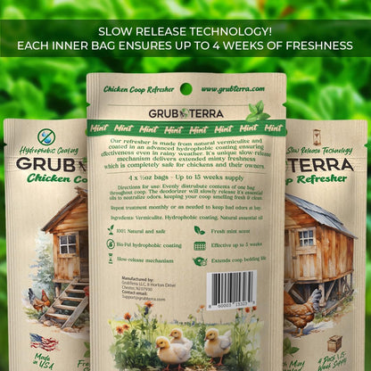 GrubTerra Coop Refresher Odor Freshener for Chicken Pen, Suitable for Chicken Waterer and Chicken