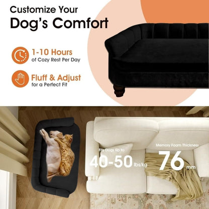 Dog Couch Sofa Bed, Comfortable Pet Sofa for Large and Medium Dogs, Soft Velvet Cushion, Durable