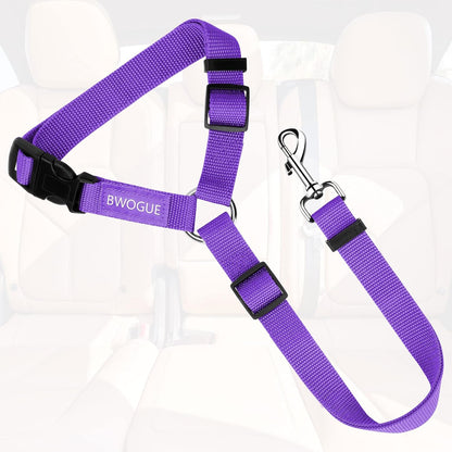 BWOGUE Pet Dog Cat Seat Belts, Car Headrest Restraint Adjustable Safety Leads Vehicle Seatbelt