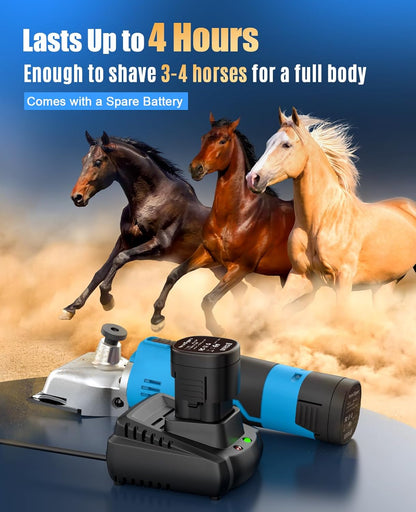 oneisall Cordless Horse Clippers,Professional Horse Grooming Clippers with 2 Batteries,Detachable