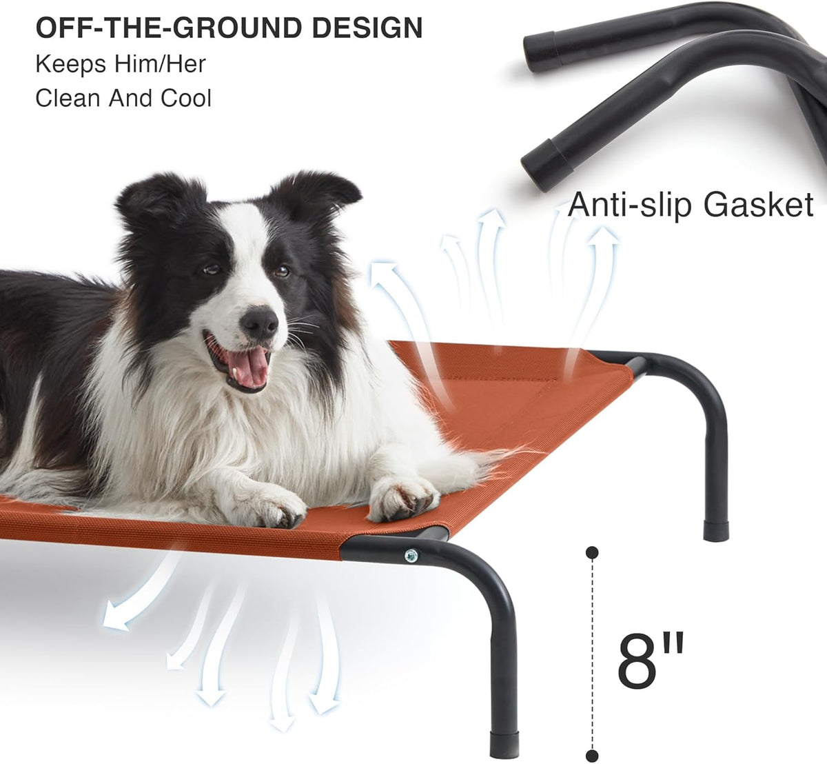 Love's cabin Elevated Cooling Dog Bed for Large Dogs, Portable Indoor & Outdoor Raised Pet Dog Cat
