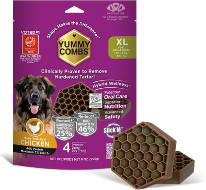 Dog Dental Treats – Vet VOHC Approved, Removes Tartar & Cleans Teeth – Yummy High Protein Chicken