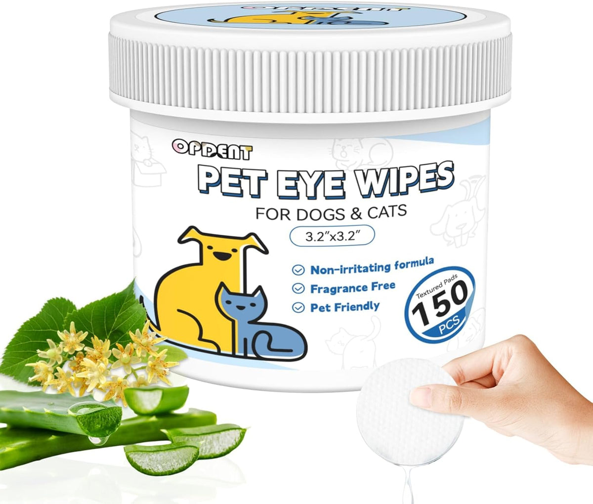150Pcs Eyes Wipes for Dogs - Tear Stain Remover for Dogs - Dog Eye Cleaner, Eye Debris, Discharge