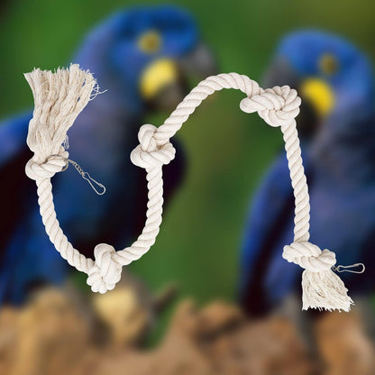 78.7 Inches Cotton Climbing Rope Toy, Lengthen and Bold Bird Ladder Bridge, Swing Toys, Pet Cage