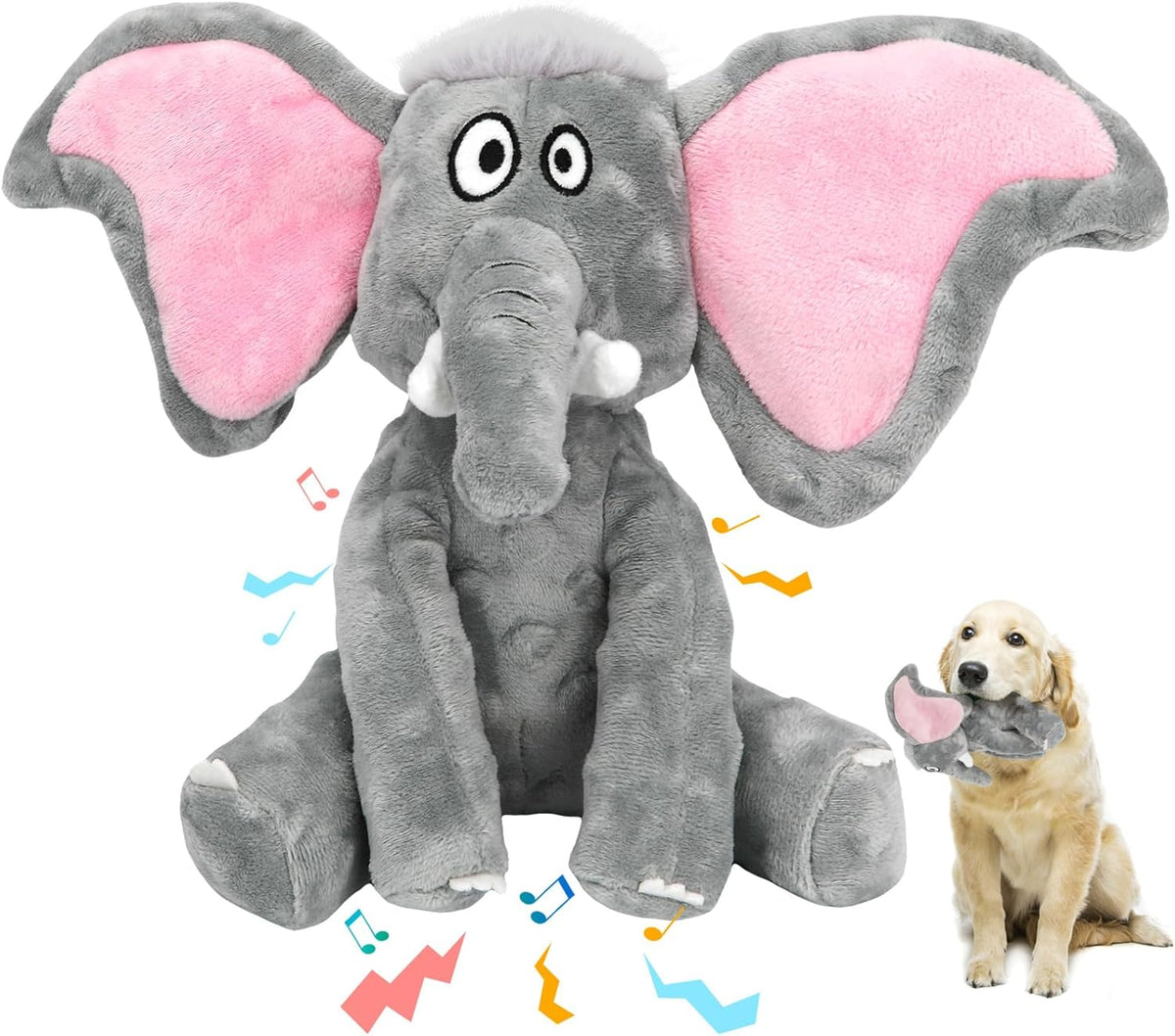 Plush Large Dog Toys with Squeaker and Crinkle Paper, Interactive Puppy Chew and Teeth Cleaning
