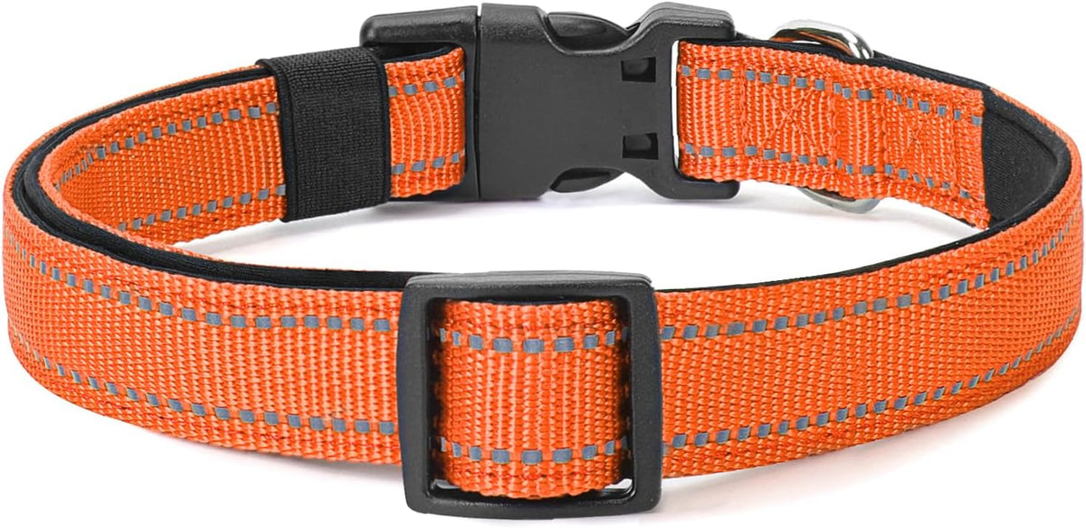 Reflective Dog Collar Padded with Soft Neoprene Breathable Quick Release Basic Dog Collars for