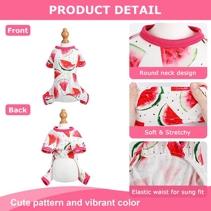 Dog Pajamas Psj for Small Dogs Clothes Puppy Onesies Outfits for Doggie Summer Fall Shirts Sleeper