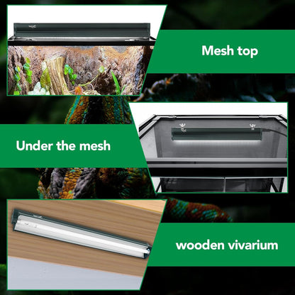 T5 Reptile Light Fixture Green Combo Kit 24W Light Fixture Reptile Terrarium Hood 10.0 UVB Light