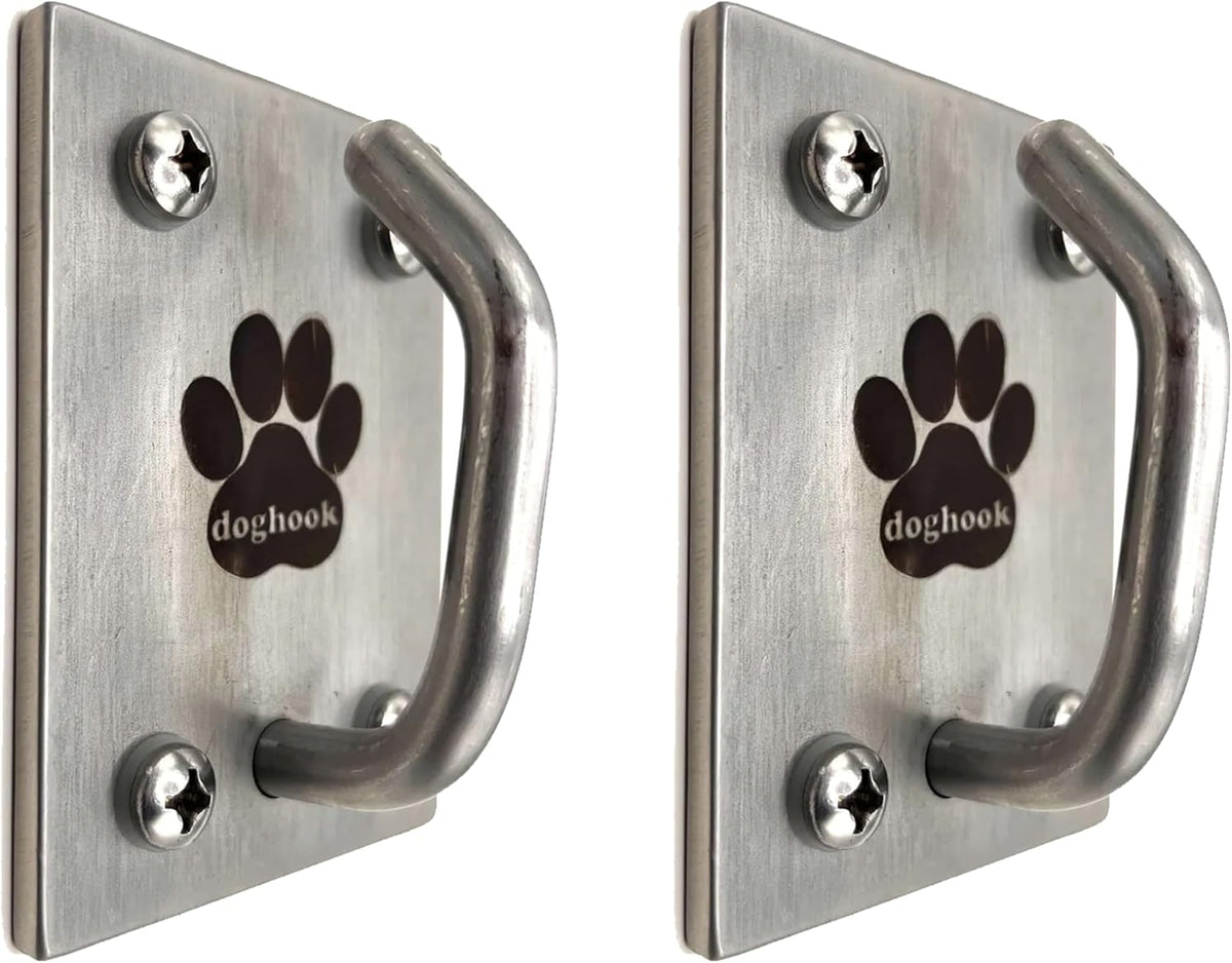 Canine Hitch- Secure Dog Leash Parking Mounted Indoor – Outdoor Wall Hook - Tie Out Stainless Steel