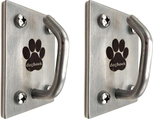 Canine Hitch- Secure Dog Leash Parking Mounted Indoor – Outdoor Wall Hook - Tie Out Stainless Steel