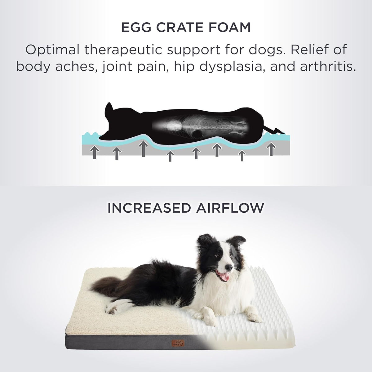 Bedsure XXL Dog Bed for Large Dogs - Orthopedic Flat Giant Pet Beds with Removable Washable Cover