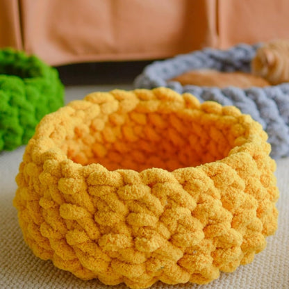 Cat Nest Bed – Premium Handwoven Washable Extra Soft Round Cave House Furniture for Indoor Kitten
