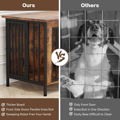 EasyCom 31.5" Small Dog Crate Furniture, Chew-Resistant Dog Crates for Small and Medium Dogs, Dog