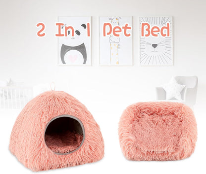 YUEPET Guinea Pig Bed Plush Calming Hideout, Warm Rabbit Hide for Hamsters Hedgehogs Ferrets Dwarf