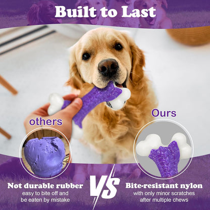 Tough Dog Toys (2 Pack), Dog Toys for Aggressive Chewers Breed, Aggressive Chew Toys for Large