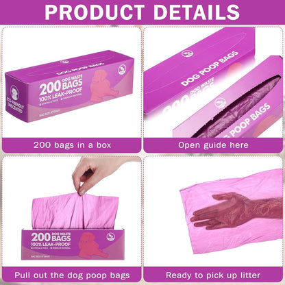 Sherr 20 Boxed Rolls 4000 Counts Dog Poop Bags Bulk Leak Proof Dog Waste Bags Universal Pet Doggy