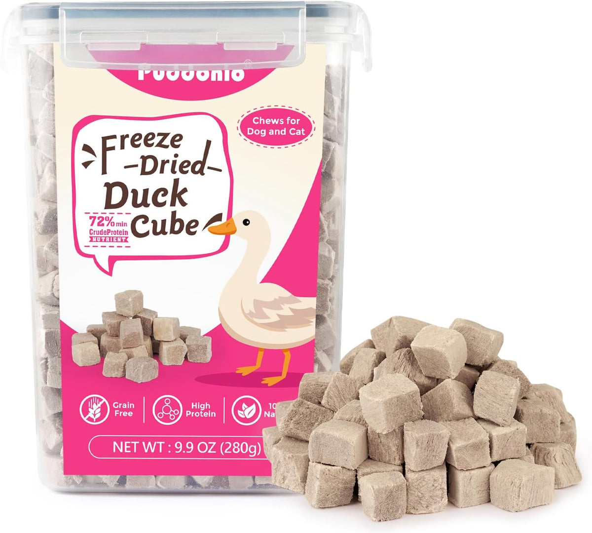 Freeze Dried Cats & Dogs Raw Treats, All Natural Single Ingredient Duck Breast, High Protein