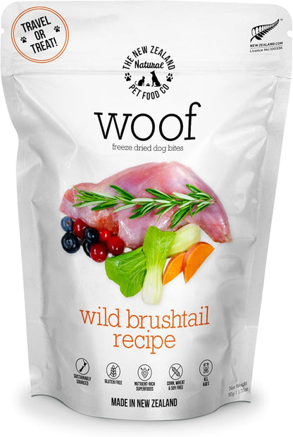 Woof Freeze Dried Dog Food - Wild Brushtail, High Protein, Complete Diet, Dog Treats, All Life