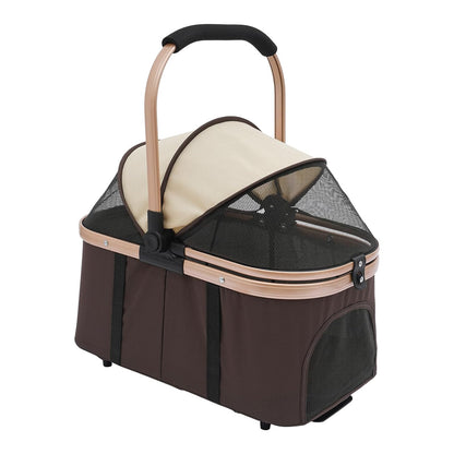 Double Pet Stroller for Dogs and Cats, Foldable Dog Stroller Travel Carriage with Detachable