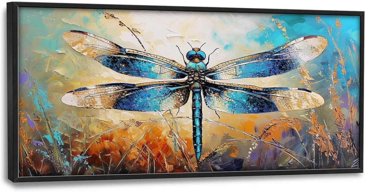 Quorin Dragonfly Large Wall Art Abstract Dragonfly Pictures Wall Decor Colorful Canvas Print