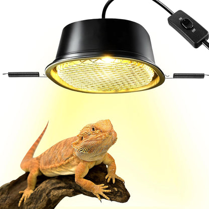 G9 Reptile Heat Lamp Combo Kit- 50W UVA Basking Bulb & Low Profile Tank Hood for Bearded Dragons