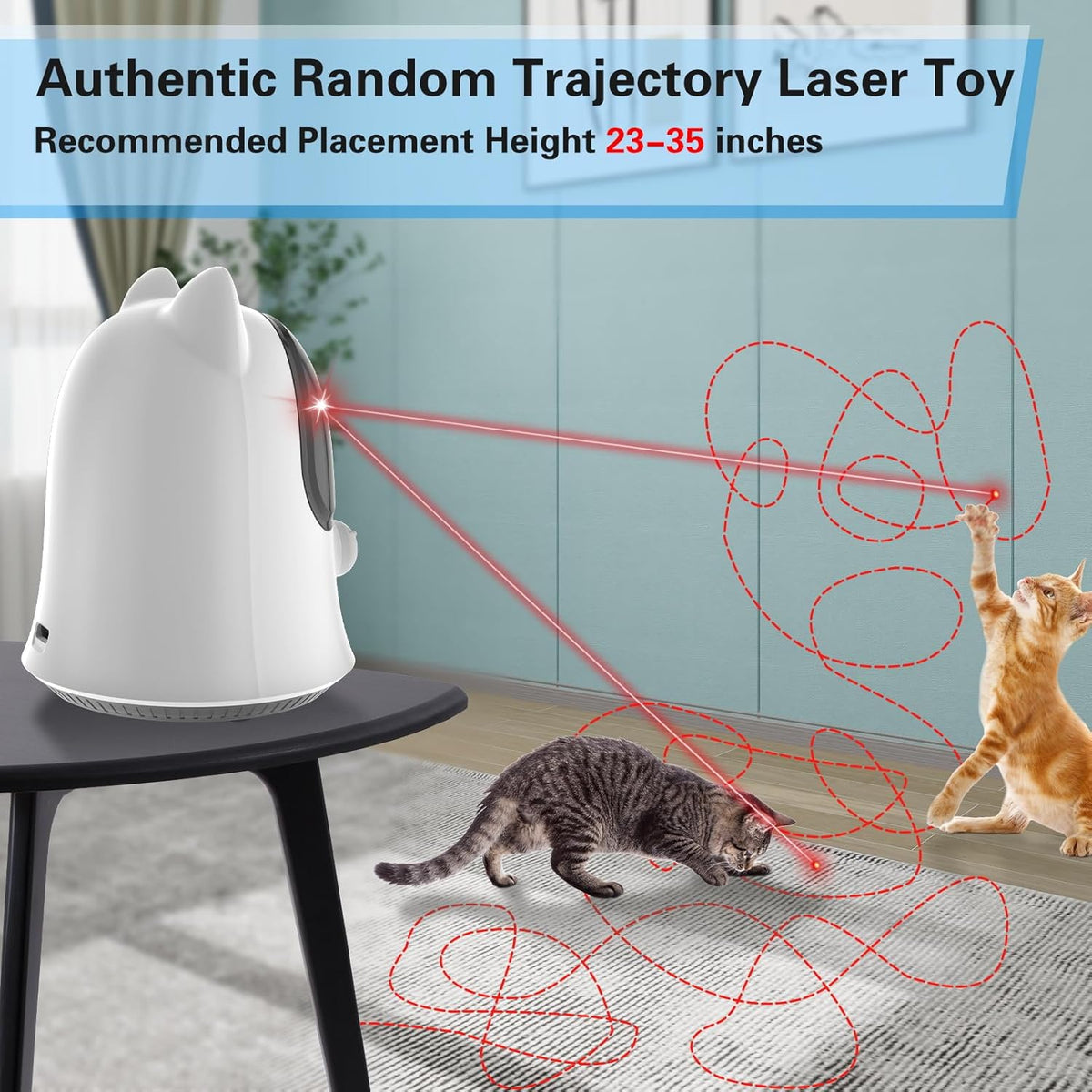 Cat Laser Toys for Indoor Cats, Random Trajectory Laser Cat Toy, Interactive Cat Toys for Bored