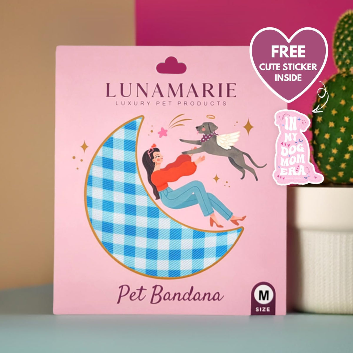 LunaMarie - Luxury Pet Birthday Bandanas -Premium & Silky Poly Fabric | 100% Handmade | Custom