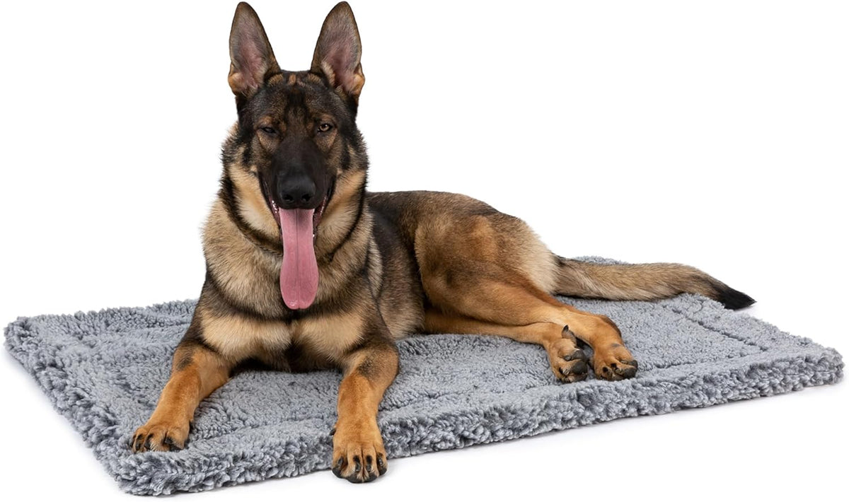 Stoutwool Indestructible Dog Bed - Fluffy Chew Proof Dog Crate Pad - Tough Kennel Pad for