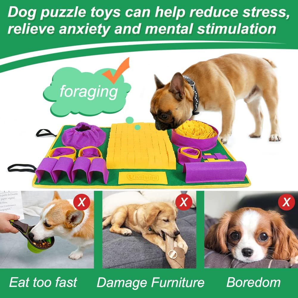 Vivifying Snuffle Mat for Dogs, Interactive Dog Puzzle Toys for Boredom and Mental Stimulation