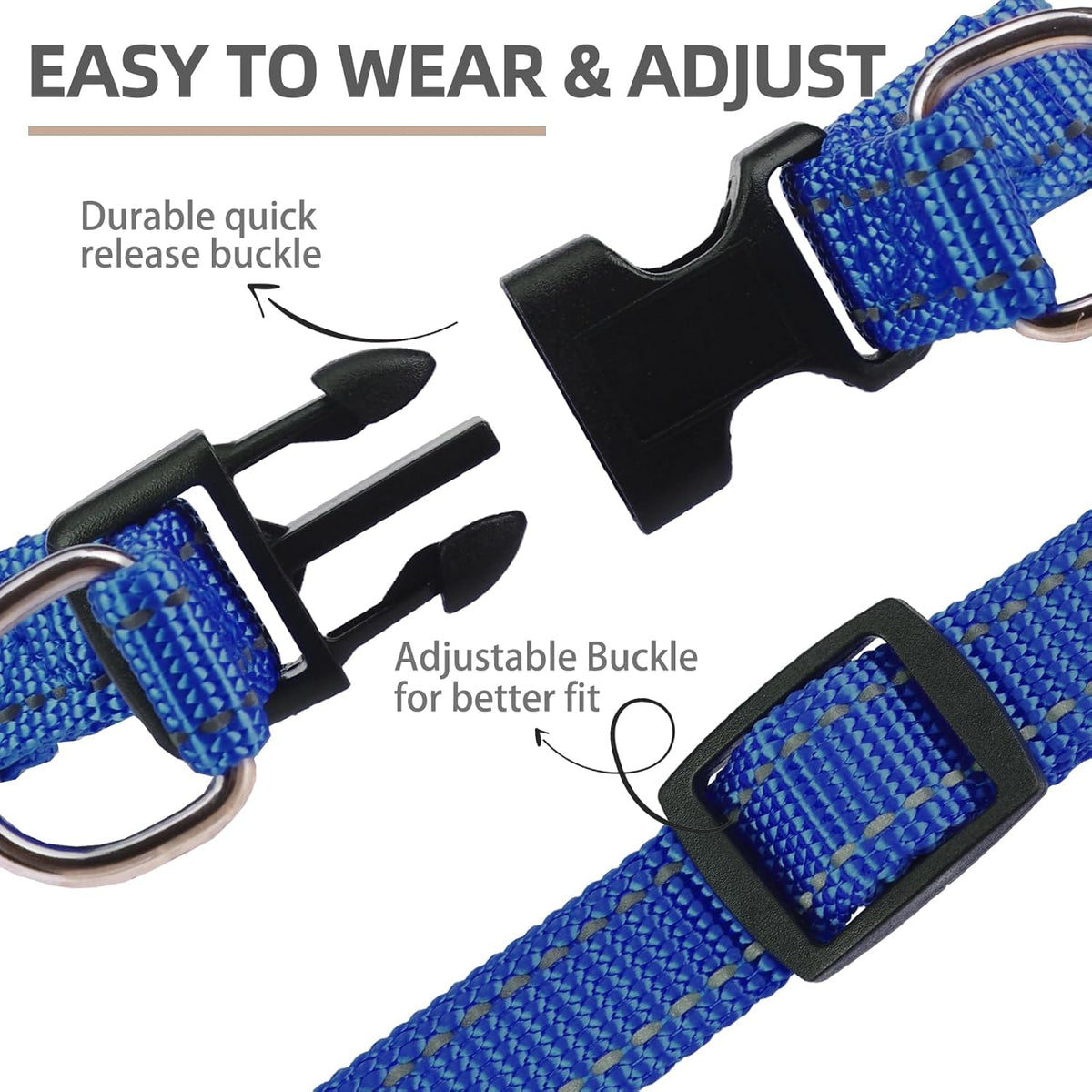 PUPTECK No Pull Dog Harness Soft Adjustable Basic Nylon Step in Puppy Vest Outdoor Walking with ID