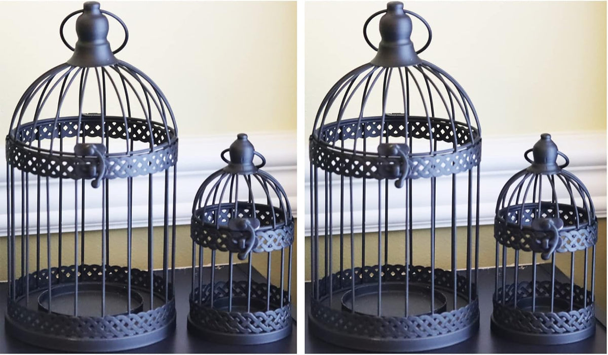Vela Lanterns Bird Cage Decor Candle Holder Lantern Decorative Table Centerpiece Halloween