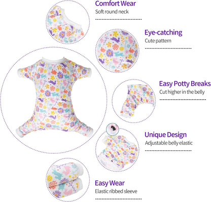 CuteBone Small Dogs Outfit Soft Puppy Onesies Pjs Dog Easter Rabbit Pajamas Pet Coat Cat Apparel