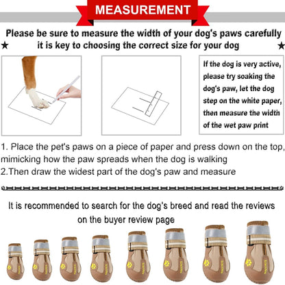 QUMY Dog Shoes for Large Dogs, Medium Dog Boots & Paw Protectors for Winter Snowy Day, Summer Hot