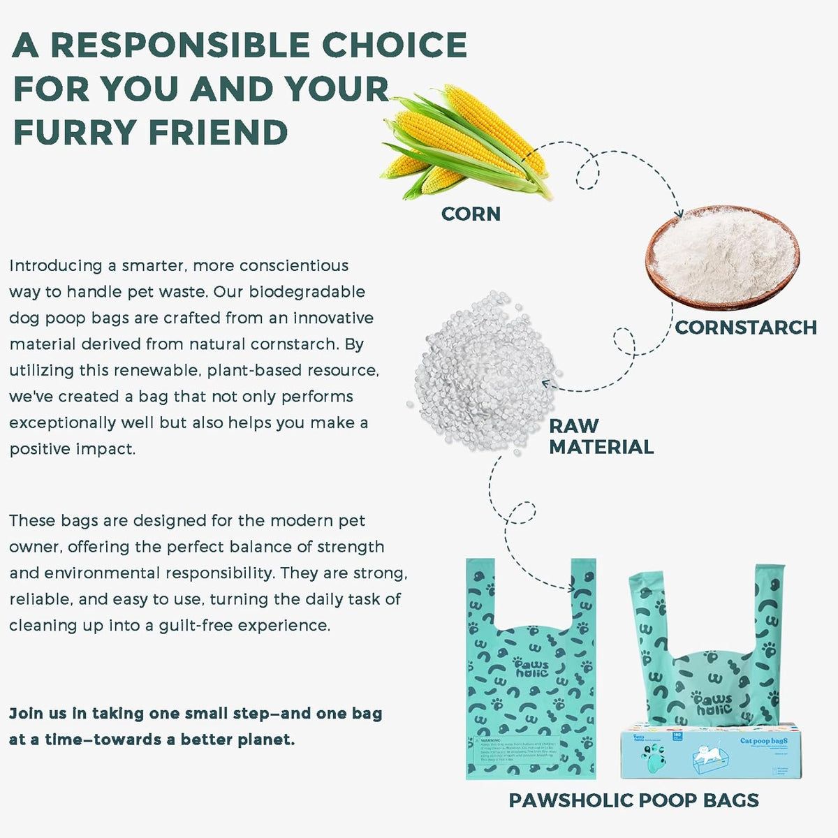 Poop Bags for Dog and Cat - Biodegradable 100% Leak-Proof Pet Waste Bags with Handle, 360 Count