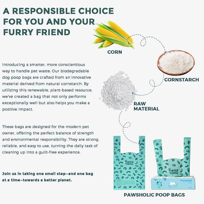Poop Bags for Dog and Cat - Biodegradable 100% Leak-Proof Pet Waste Bags with Handle, 360 Count