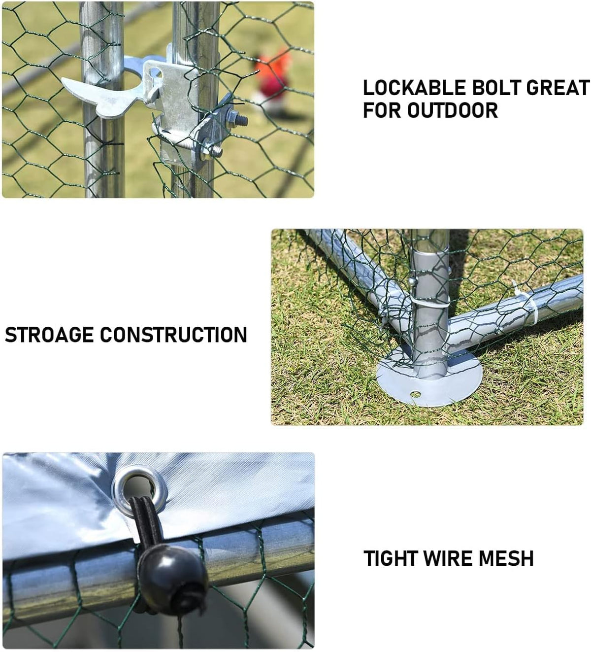 1.26’’ Large Metal Chicken Coop Walk in, Chicken Pen for Chickens, Outdoor Chicken Runs Coops Dog