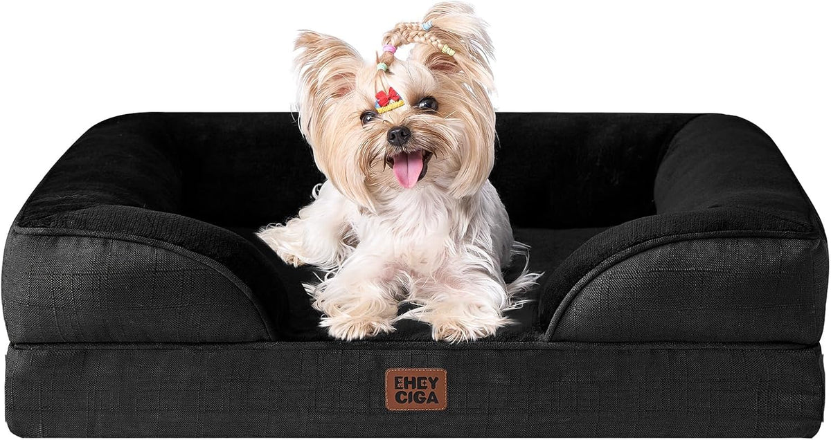 EHEYCIGA Orthopedic Dog Bed for Small Dogs, Waterproof Memory Foam Small Dog Beds with Sides