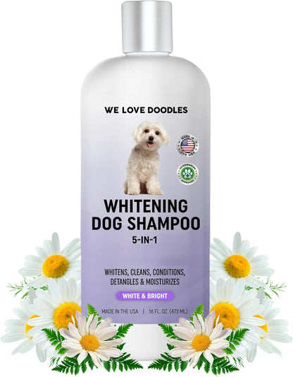 Whitening Dog Shampoo | Made in USA | Brightening Dogs Fur | White & Bright Hair | Removes Stains &