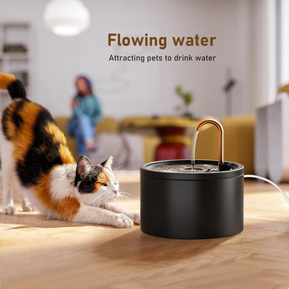 DOOOB Ceramic Cat Water Fountain, 2.1L/71oz Ceramic Cat Fountain, Automatic Ceramic Water Fountain