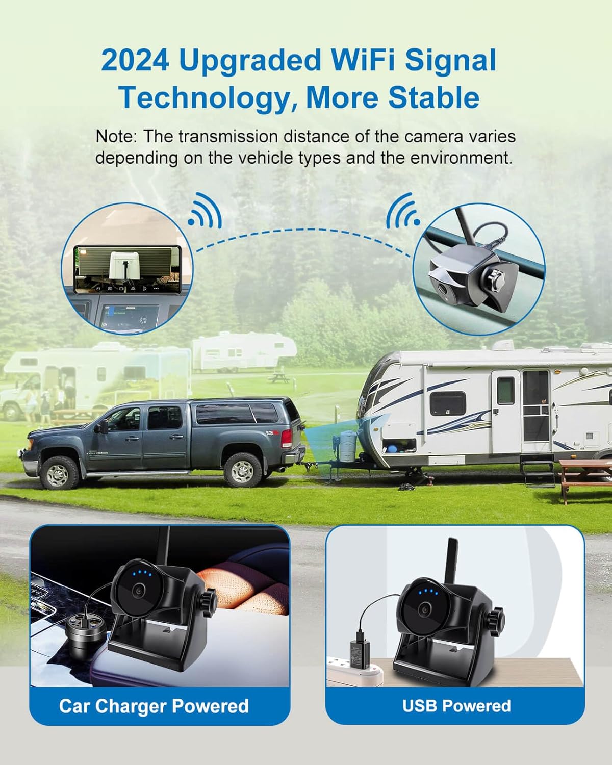 1080P Magnetic Wireless Backup Camera, WiFi Hitch Camera with Long-Lasting Battery,Night