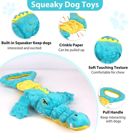 Dog Toys Cute Alligator Dog Toy Tough Plush Puppy Toy for Playtime, Training & Tug of War