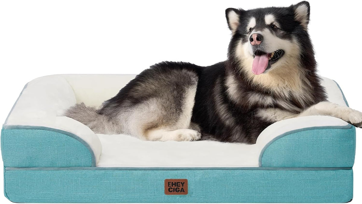 EHEYCIGA Orthopedic Dog Beds for Extra Large Dogs, Waterproof Memory Foam XXL Dog Bed with Sides