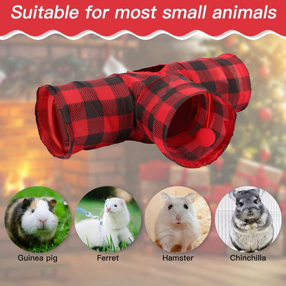 Rypet Guinea Pig Tunnels & Tubes Collapsible 3 Way Small Animals Hideaway Activity Tunnel Toys for