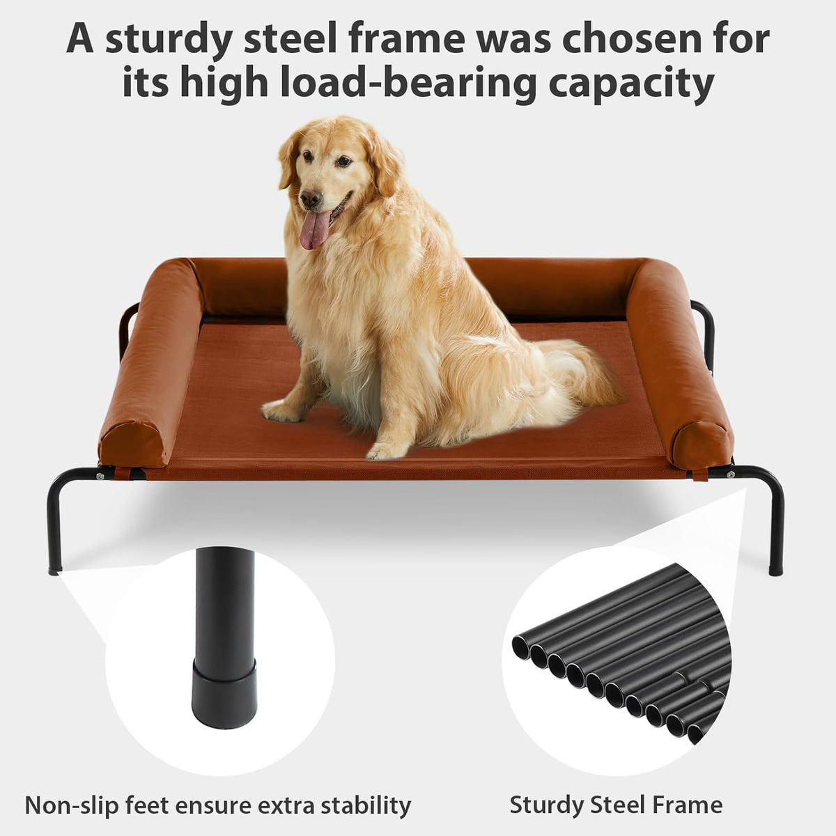 RRPETHOME Large Elevated Cooling Dog Bed, Raised Dog Cot Beds for Large Dogs, Elevated Outdoor Pet