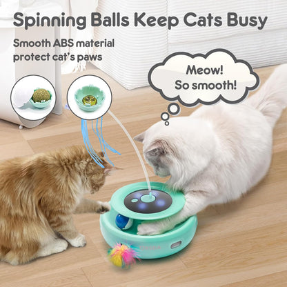 ORSDA Cat Toy, 3-in-1 Automatic Interactive Electronic Moving Ambush Feather, Fluttering Butterfly