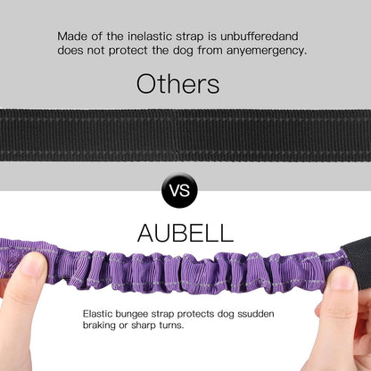 AUBELL Dog Seat Belt for Car,2 Pack Set 3-in-1 Adjustable Reflective Bungee Heavy Duty Dog Car