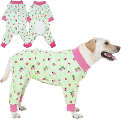 4-Legged Dog Pajamas for Medium & Large Dogs -Soft Cotton Dog Pjs Onesie with 4-Way Stretch, Cozy