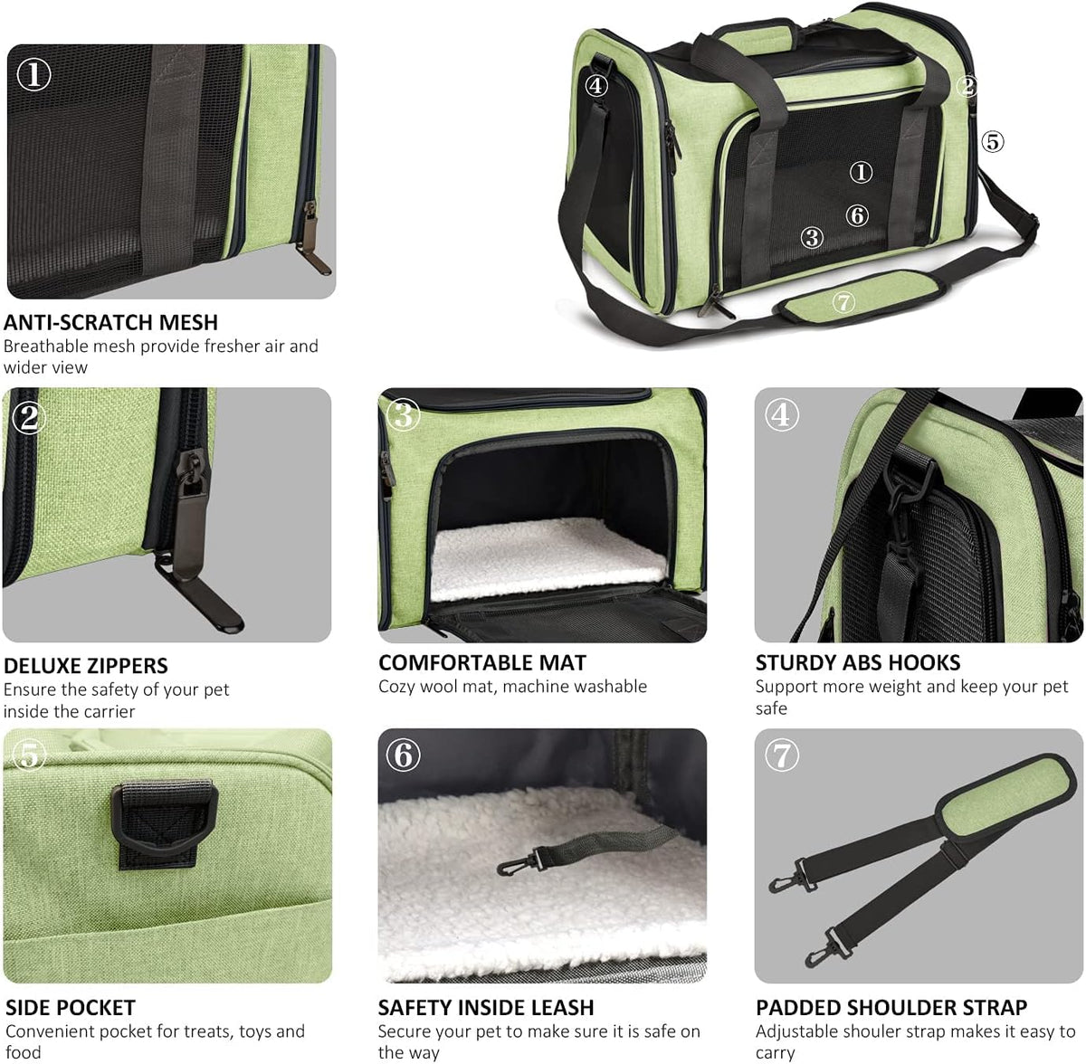 Pet Carrier for Small Medium Cats Dogs Puppies up to 15 Lbs, Airline Approved Small Dog Carrier