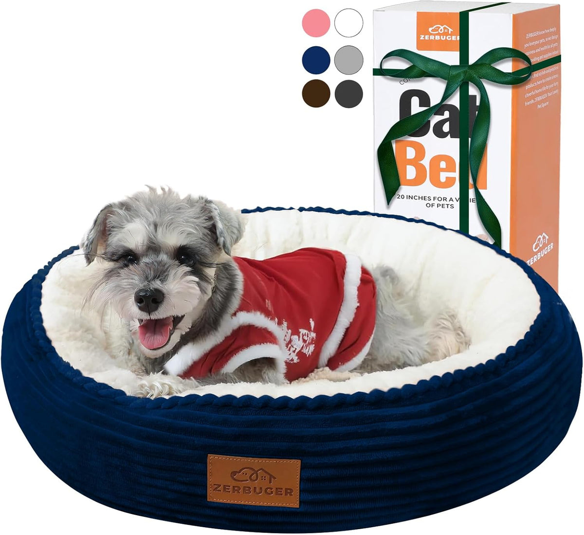 23in Round Cat Dog Bed for Large Medium Small Dogs Cats, Machine Washable Sleeping Sofa, Non-Slip